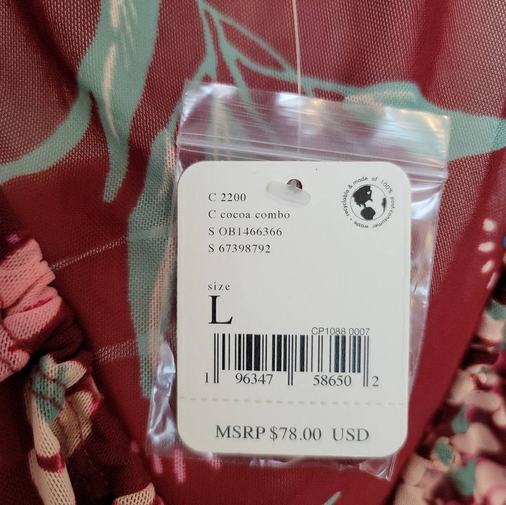 🆕️ Free People Of Paradise Floral Print Stretch Tulle Top - Picture 6 of 11